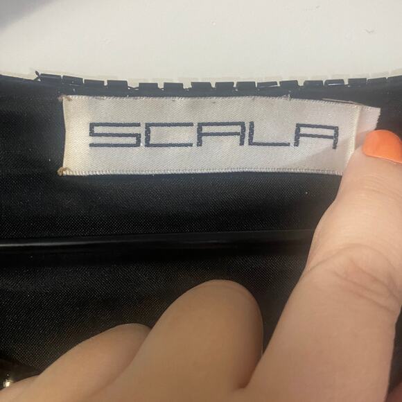 Scala Vintage 100% Silk Beaded Sequined Embellished Evening Jacket Size XL** - Picture 6 of 12